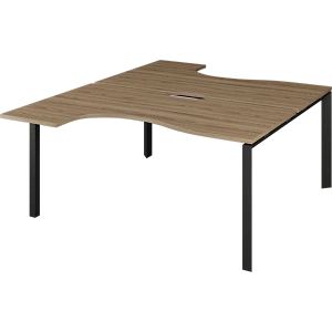 Бенч эргономичный на 2 рабочих места на металлокаркасе Protech НТМП.П.Б2-040 Дуб сафари/Антрацит фото