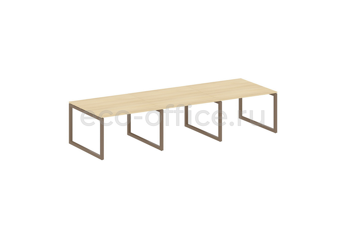 Стол переговорный (3 столешницы) METAL SYSTEM QUATTRO 5x5 50БО.ПРГ-3.2 Акация Лорка / Мокко металл  стоимость