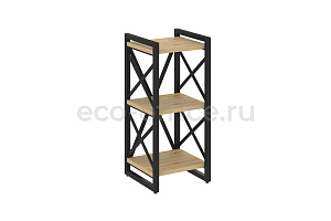 Стеллаж на регулируемых опорах LOFT VR.L-MST.O-3.4 Тиквуд Светлый / Чёрный металл фото