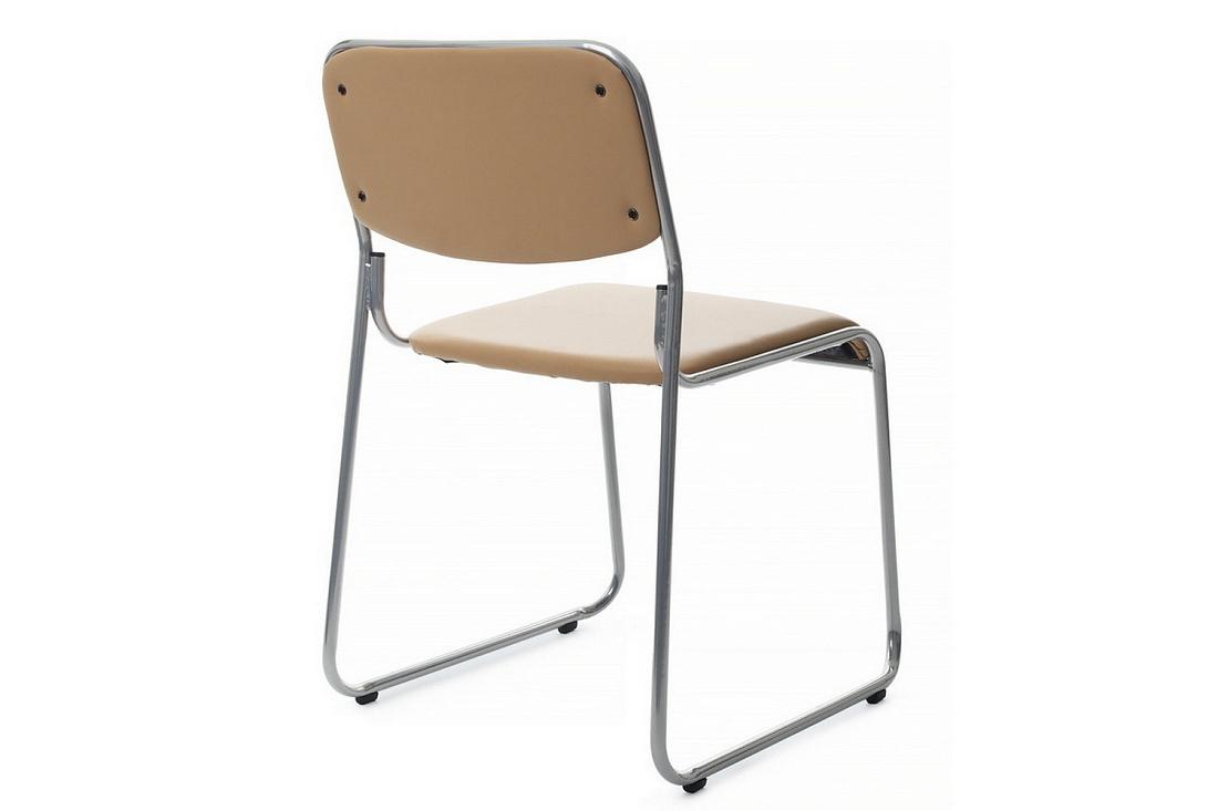 кресло rv chair nix omkl-02 бежевая экокожа / хром металл фото