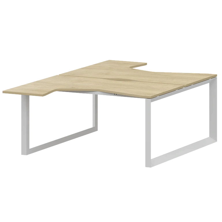 бенч эргономичный на 2 рабочих места на металлокаркасе protech нтмп.о.б2-040 баттл рок/белый фото