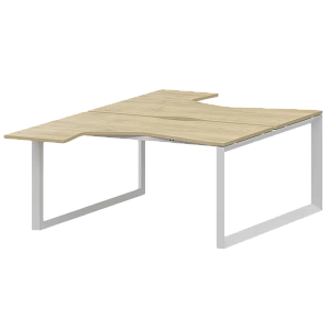 Бенч эргономичный на 2 рабочих места на металлокаркасе Protech НТМП.О.Б2-040 Баттл Рок/Белый фото