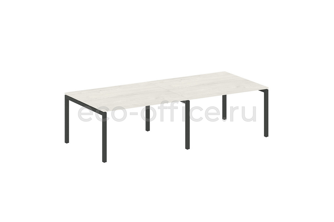 Стол переговорный (2 столешницы) METAL SYSTEM QUATTRO 5x5 50БП.ПРГ-2.3 Дуб Наварра / Антрацит металл   стоимость