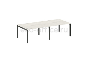 Стол переговорный (2 столешницы) METAL SYSTEM QUATTRO 5x5 50БП.ПРГ-2.3 Дуб Наварра / Антрацит металл фото