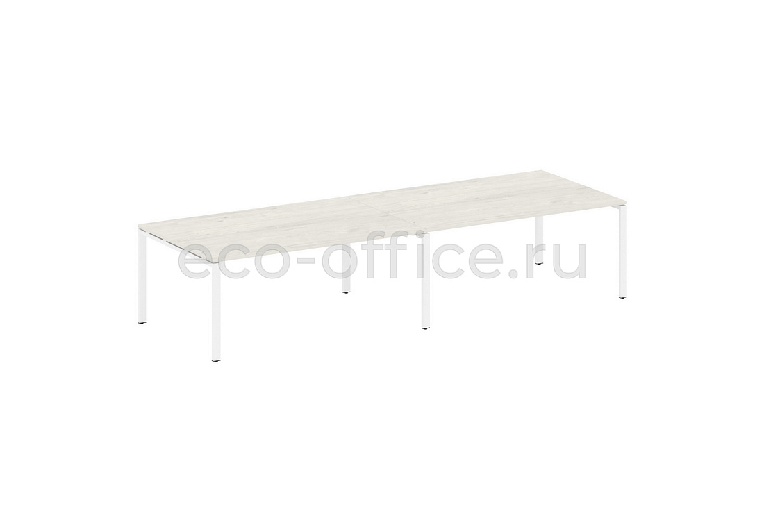 Стол переговорный (2 столешницы) METAL SYSTEM STYLE БП.ПРГ-2.5 Дуб Наварра / Белый металл  стоимость