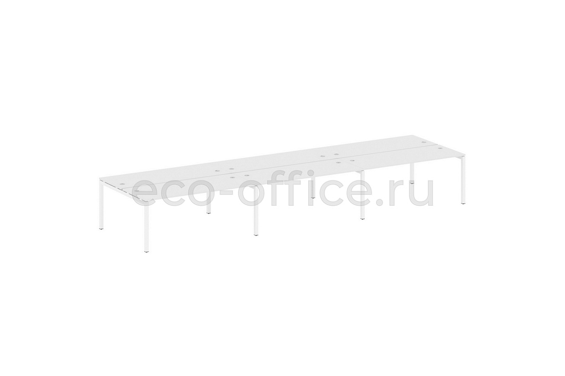 Рабочая станция на 6 рабочих мест METAL SYSTEM QUATTRO 5x5 50БП.СМ-6.5 Белый / Белый металл  стоимость
