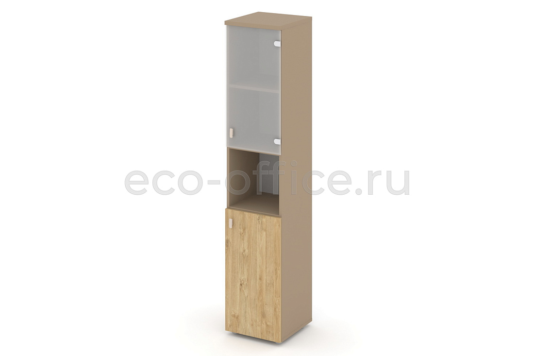 Шкаф высокий узкий правый ESTETICA ES.SU-1.4(R) Латте / Тиквуд Светлый купить в Москве