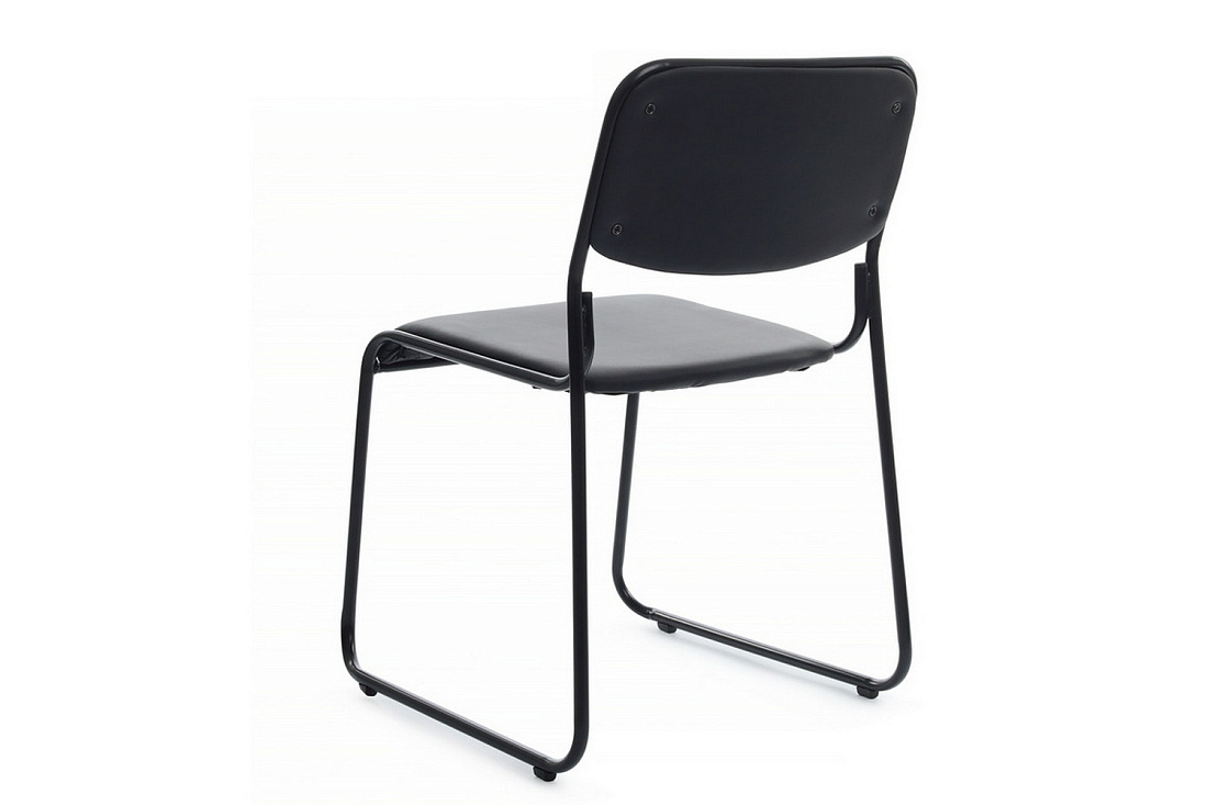 кресло rv chair nix omkl-01b чёрная экокожа / чёрный металл фото