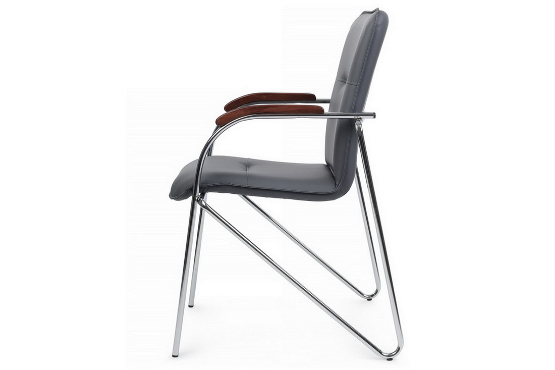 конференц-кресло rv chair самба на гальванических опорах smb-02h серая экокожа фото
