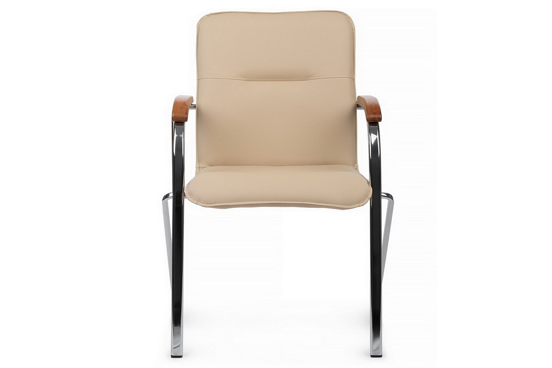 конференц-кресло rv chair самба на гальванических опорах smb-02h бежевая экокожа фото