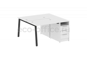 Рабочая станция с опорной тумбой METAL SYSTEM STYLE БА.РС-СТП-2.1 Белый / Антрацит металл фото