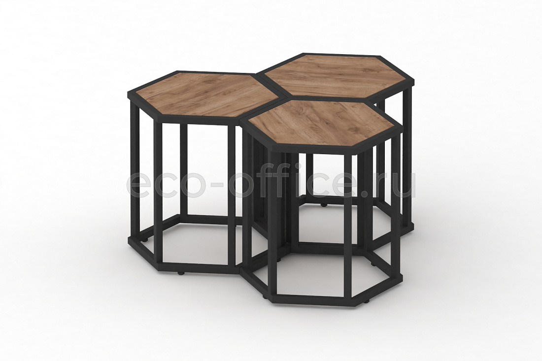 Стол журнальный HEX-450 Дуб Табак / Чёрный металл  стоимость
