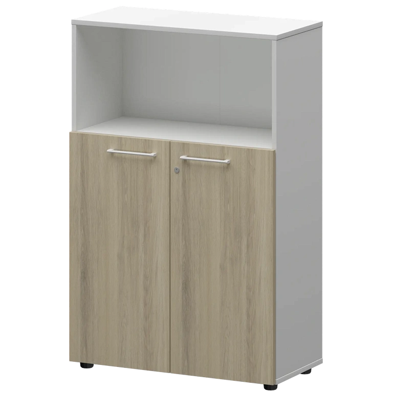 шкаф средний с нишей protech смш38.28f(б) кронберг/белый фото