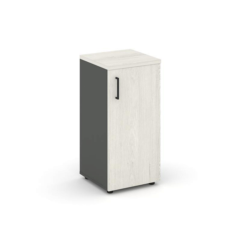 шкаф низкий узкий style project sn.stu.e-301(r) антрацит/дуб наварра/черный ручки фото