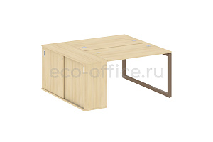 Рабочая станция с опорным шкафом-купе METAL SYSTEM QUATTRO 5x5 50БО.РС-СШК-1.2 Акация Лорка / Мокко металл фото