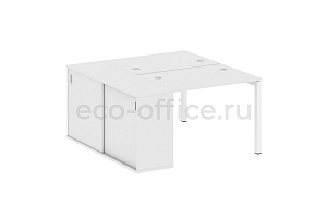 Рабочая станция с опорным шкафом-купе METAL SYSTEM QUATTRO 5X5 50БП.РС-СШК-1.1 Белый / Белый металл фото