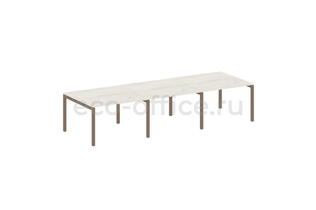 Стол переговорный (3 столешницы) METAL SYSTEM QUATTRO 5x5 50БП.ПРГ-3.2 Дуб Наварра / Мокко металл  стоимость