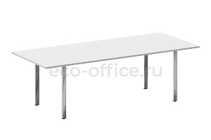 Стол переговорный METAL SYSTEM DIRECT БП.ПРГ-240 Белый / Нержавеющая сталь фото