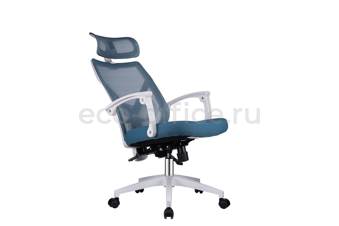 Кресло RV Chair OLIVER W-203 AC Белый пластик / Синяя сетка  стоимость