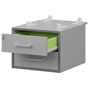 Тумба подвесная для столов на м/каркасе гл.730 мм Protech АМТ2-02Ц.73 Серый/Белый фото