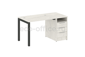 Рабочая станция с опорной тумбой METAL SYSTEM QUATTRO 5x5 50БП.РС-СТП-1.1 Дуб Наварра / Антрацит металл фото