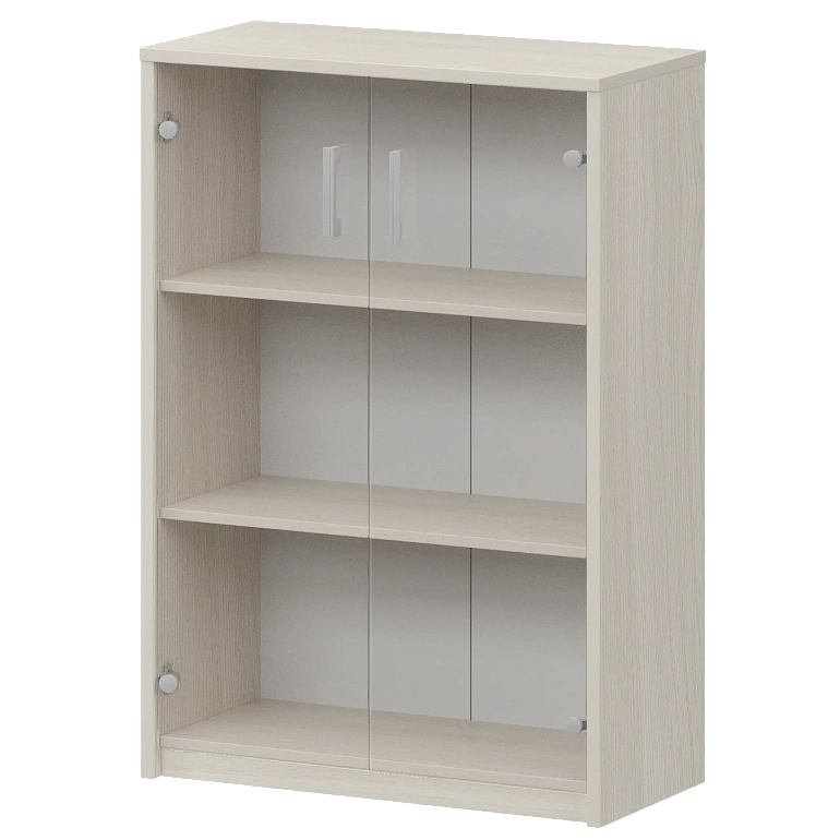 стеллаж средний с прозрачным стеклом protech а-304/а-стл304пр ясень шимо фото