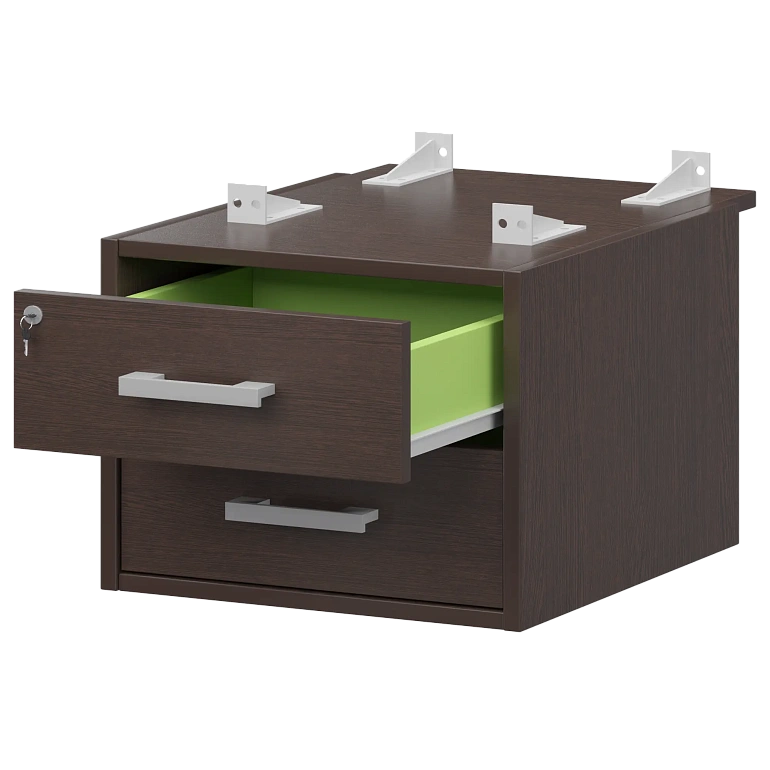 тумба подвесная для столов на м/каркасе гл.730 мм protech амт2-02ц.73 дуб венге/белый фото