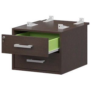 Тумба подвесная для столов на м/каркасе гл.730 мм Protech АМТ2-02Ц.73 Дуб венге/Белый фото