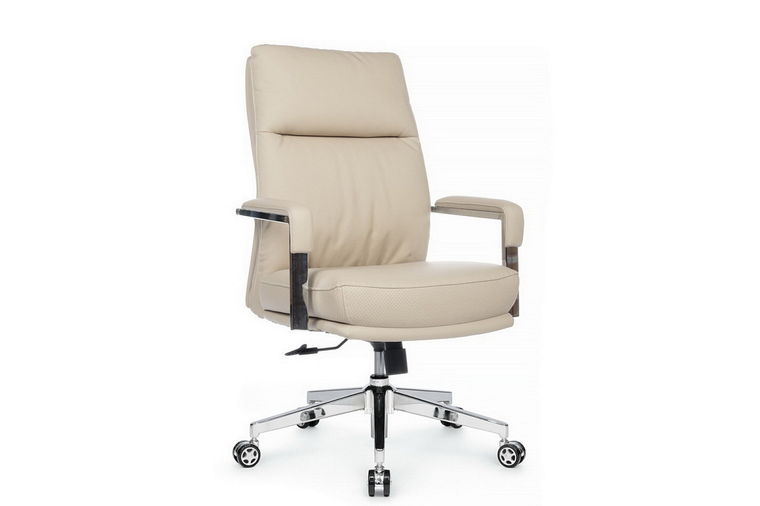 кресло rv chair leon-m b916 кремовая экокожа фото