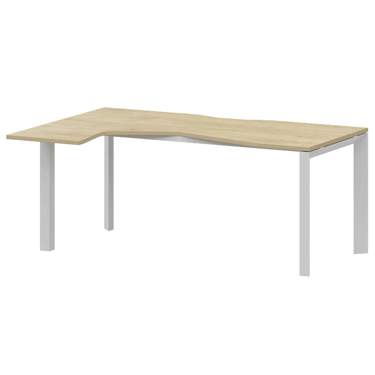 стол эргономичный левый на металлокаркасе protech нтмп.п-060.лв баттл рок/белый фото