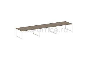 Стол переговорный (3 столешницы) METAL SYSTEM QUATTRO 5x5 50БО.ПРГ-3.5 Вяз Благородный / Белый металл фото