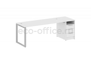 Рабочая станция с опорной тумбой METAL SYSTEM STYLE БО.РС-СТП-1.5 Белый / Серый металл фото