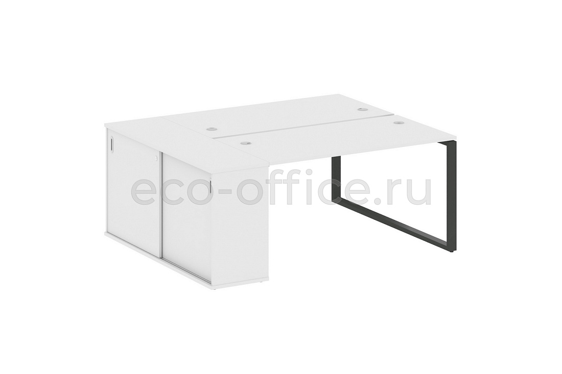 Рабочая станция с опорным шкафом-купе METAL SYSTEM STYLE БО.РС-СШК-1.3 Белый / Антрацит металл  стоимость