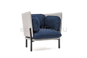 Кресло БЕЛЛАДЖИО BELLAGIO 1 low UNO silver/ blue Синяя жаккардовая ткань фото
