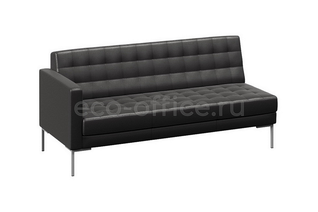 Секция трёхместная правая FOREST FR-SP-03(R) Чёрная экокожа купить в Москве