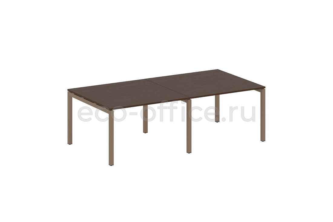 Стол переговорный (2 столешницы) METAL SYSTEM QUATTRO 5x5 50БП.ПРГ-2.2 Венге Цаво / Мокко металл  стоимость