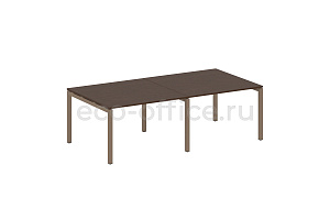 Стол переговорный (2 столешницы) METAL SYSTEM QUATTRO 5x5 50БП.ПРГ-2.2 Венге Цаво / Мокко металл фото
