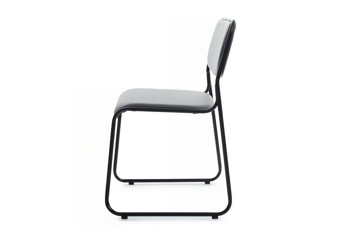 кресло rv chair nix omkl-01b серая экокожа / чёрный металл фото