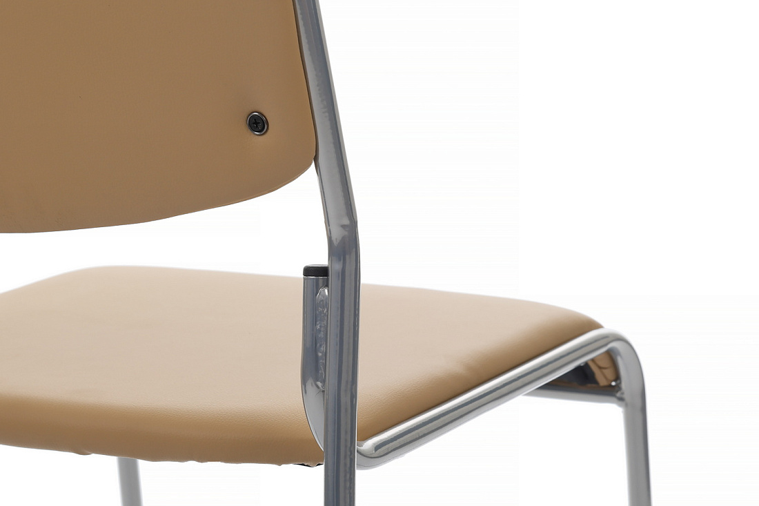 кресло rv chair nix omkl-02 бежевая экокожа / хром металл фото