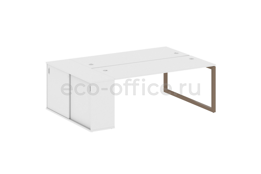 Рабочая станция с опорным шкафом-купе METAL SYSTEM QUATTRO 5x5 50БО.РС-СШК-1.5 Белый / Мокко металл  стоимость