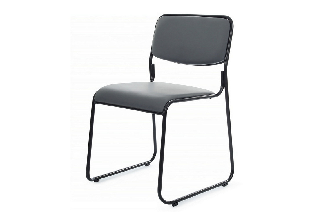 кресло rv chair nix omkl-01b серая экокожа / чёрный металл фото
