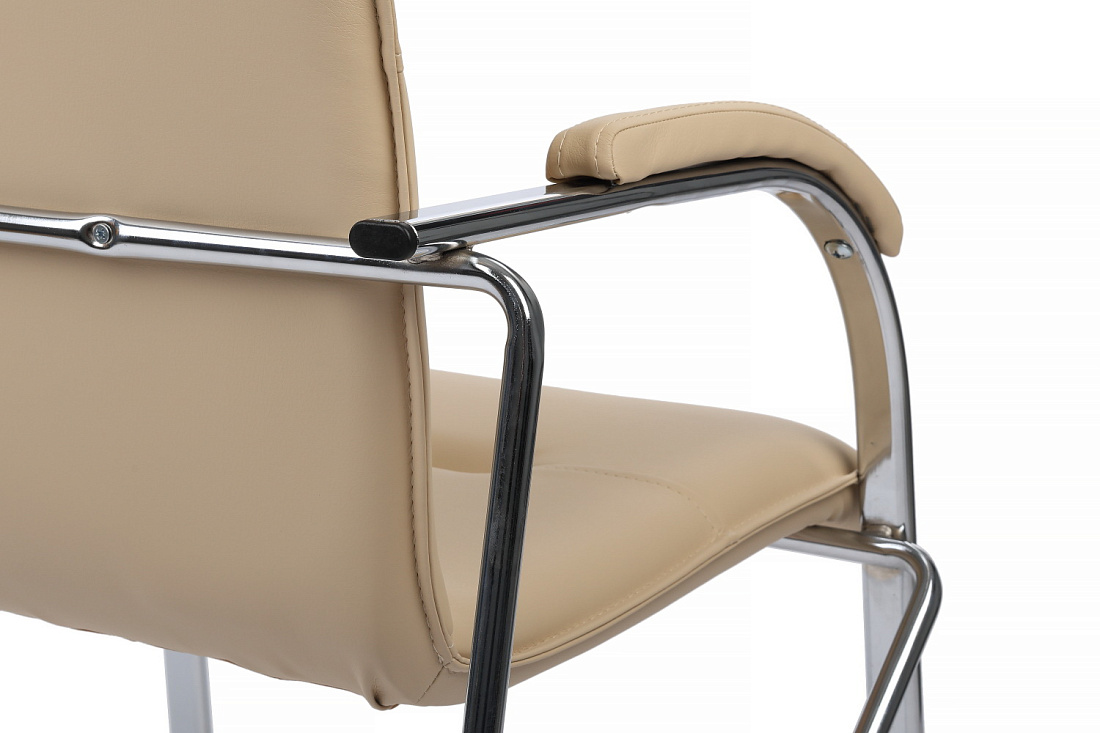 конференц-кресло rv chair самба на гальванических опорах smb-01h бежевая экокожа фото