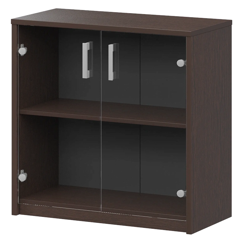 стеллаж низкий с прозрачным стеклом protech а-302/а-стл302пр дуб венге фото