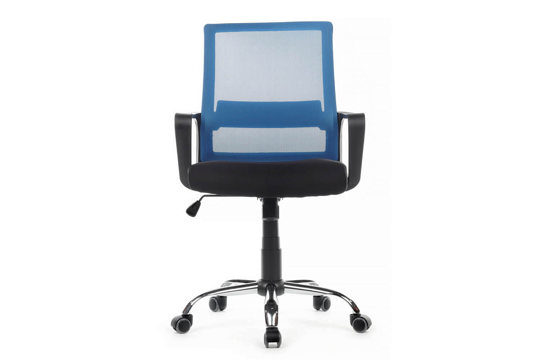 кресло rv chair mint 1029mb синяя сетка / чёрная ткань фото
