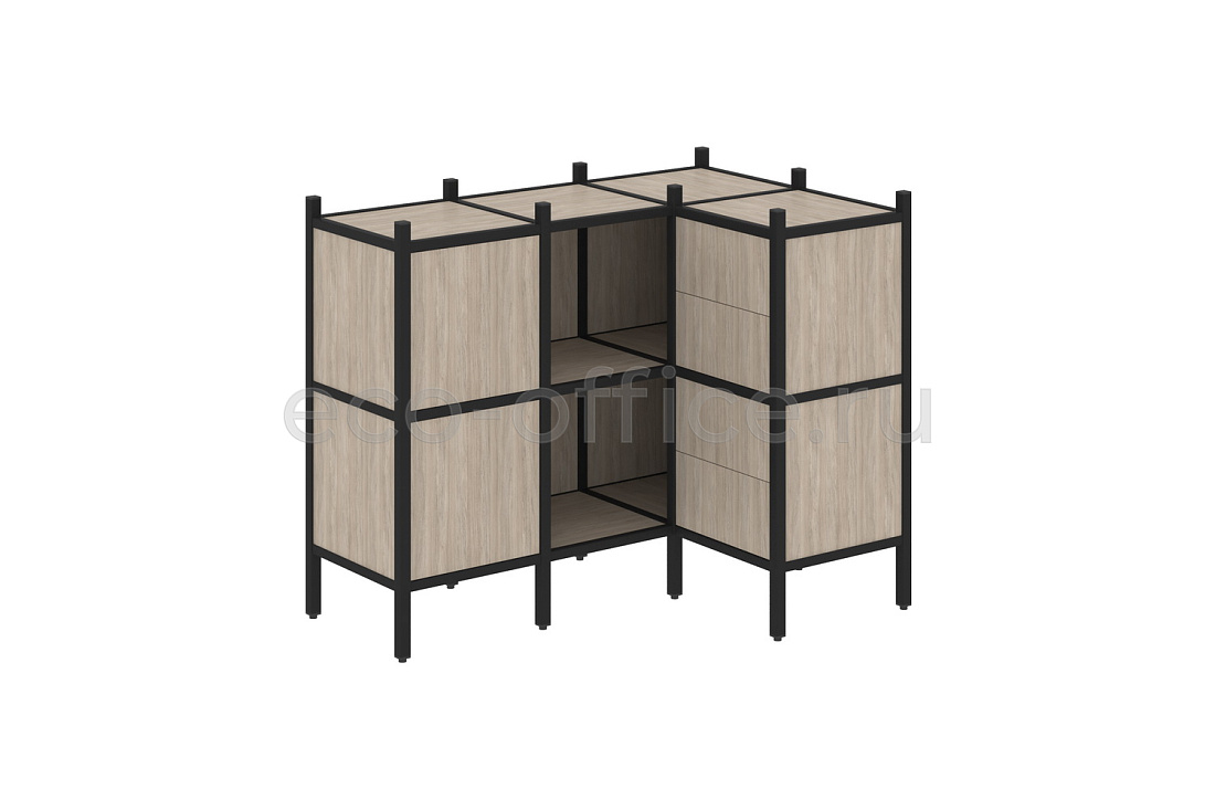 Комплект наборного стеллажа LOFT VR.L-28 Дуб Аттик / Чёрный металл  стоимость