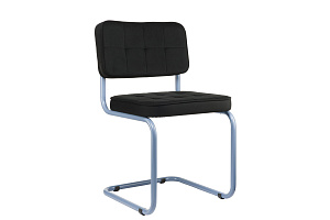 Комплект конференц-кресел ECO-CHAIR COLOMBO Comfort CLM-05 Чёрный велюр / Синий пудровый метал металл фото