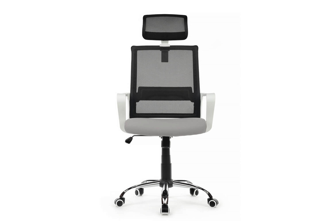 кресло rv chair mint 1029hw чёрная сетка / серая ткань фото