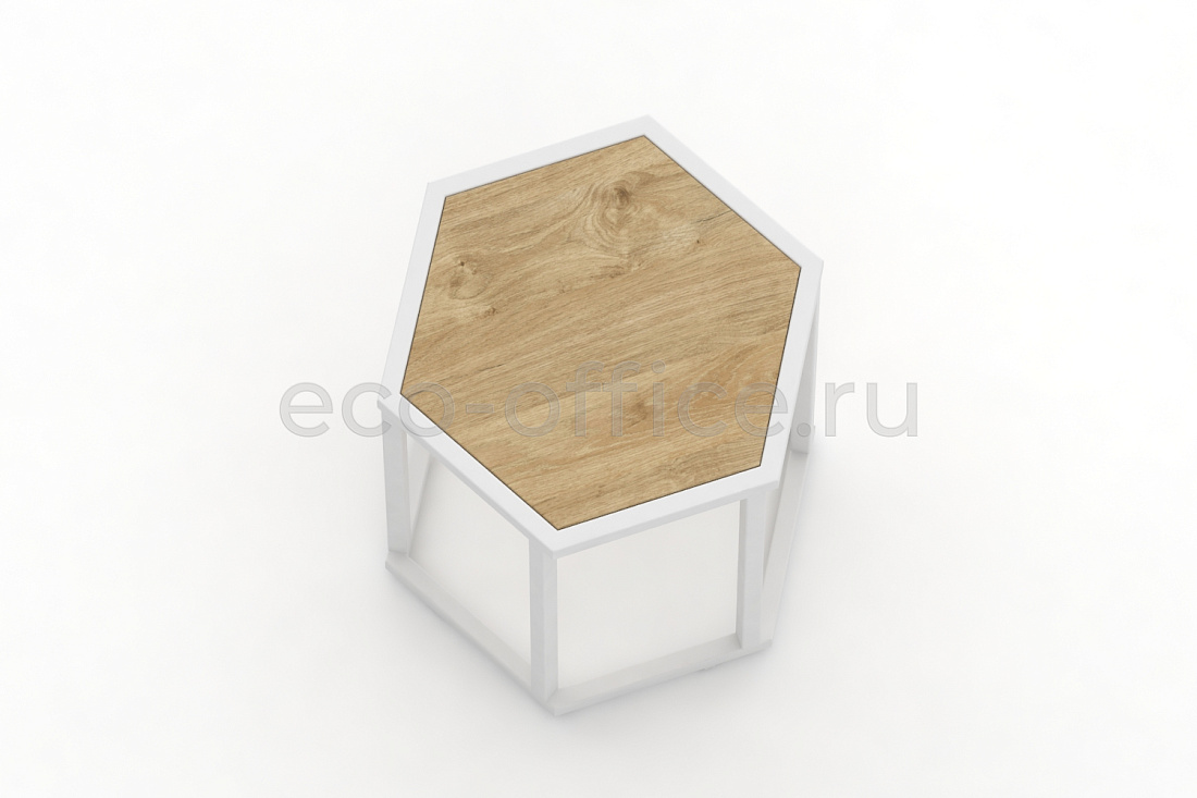 Стол журнальный HEX-450 Тиквуд Светлый / Белый металл  стоимость