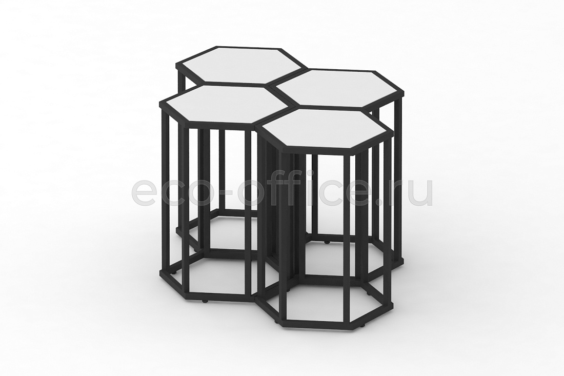 Стол журнальный HEX-600 Белый / Чёрный металл  стоимость