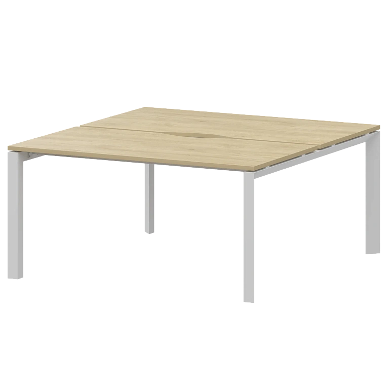 бенч двойной на 2 рабочих места на металлокаркасе protech нтмп.п.б2-140 баттл рок/белый фото